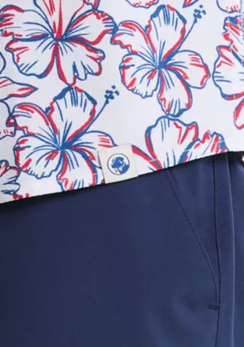 Short Sleeve Patriotic Floral Seersucker Shirt