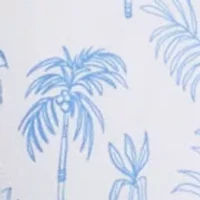 Palm Tree Printed Seersucker Shirt
