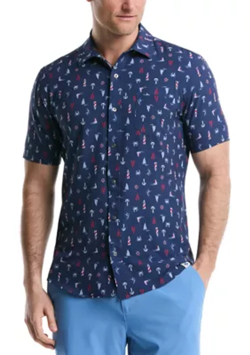 Patriotic Nautical Printed Shirt