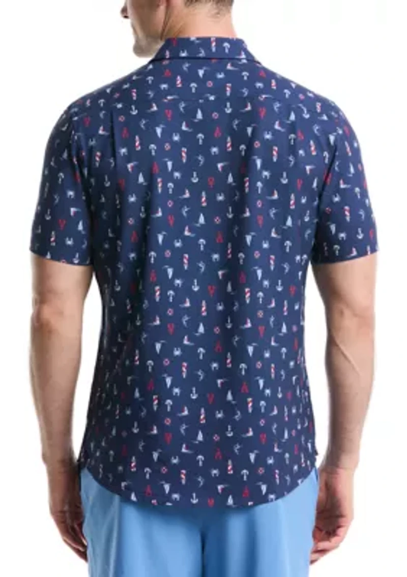 Patriotic Nautical Printed Shirt
