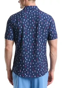 Patriotic Nautical Printed Shirt