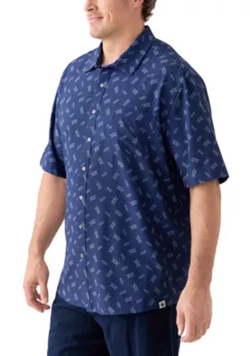 Big & Tall Short Sleeve Seersucker Nautical Knots Shirt