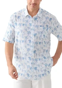 Big & Tall Seersucker Printed Shirt