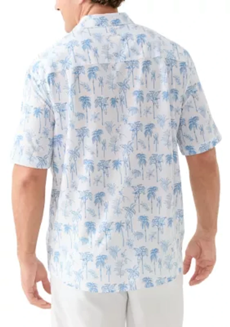 Big & Tall Seersucker Printed Shirt