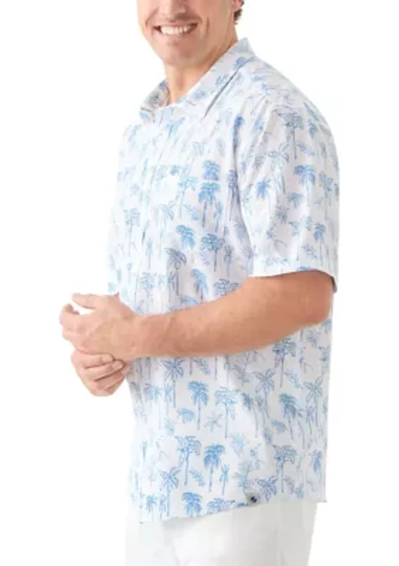 Big & Tall Seersucker Printed Shirt