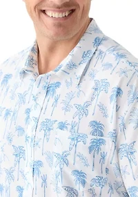 Big & Tall Seersucker Printed Shirt