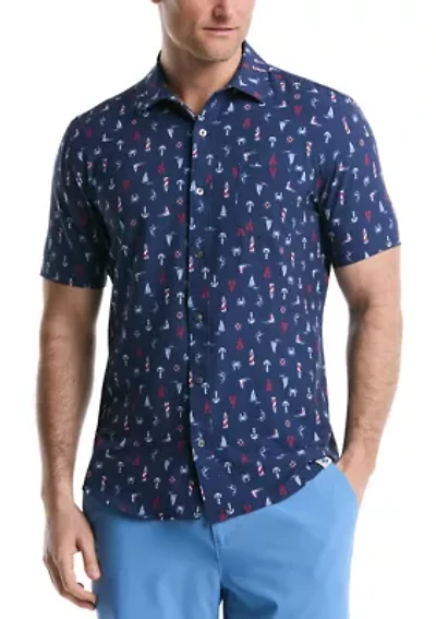 Big & Tall Printed Button Down Shirt