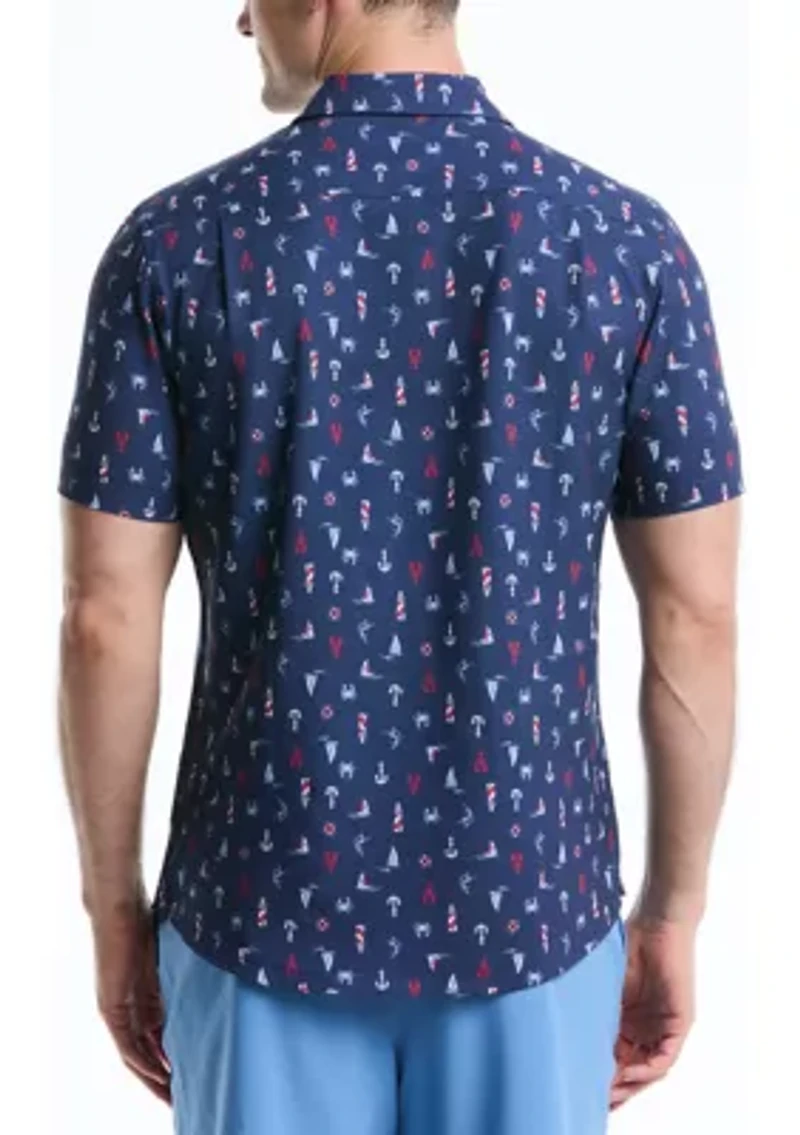 Big & Tall Printed Button Down Shirt
