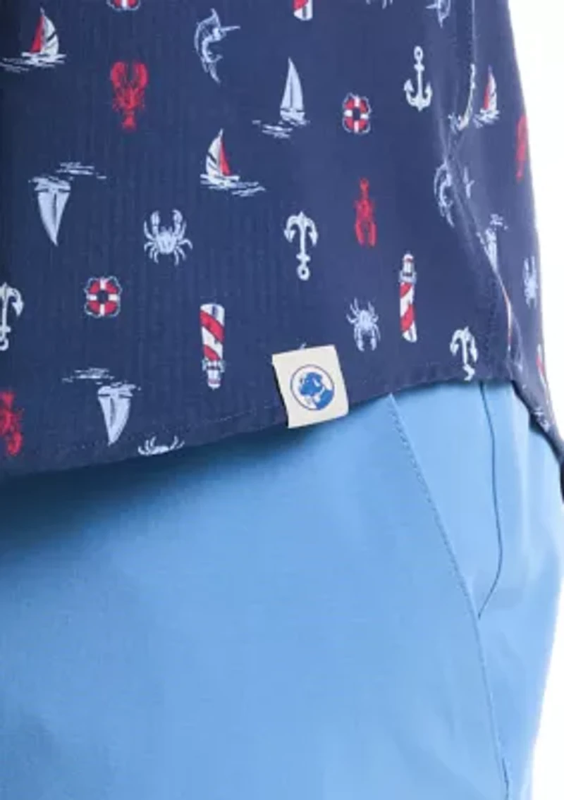 Big & Tall Printed Button Down Shirt