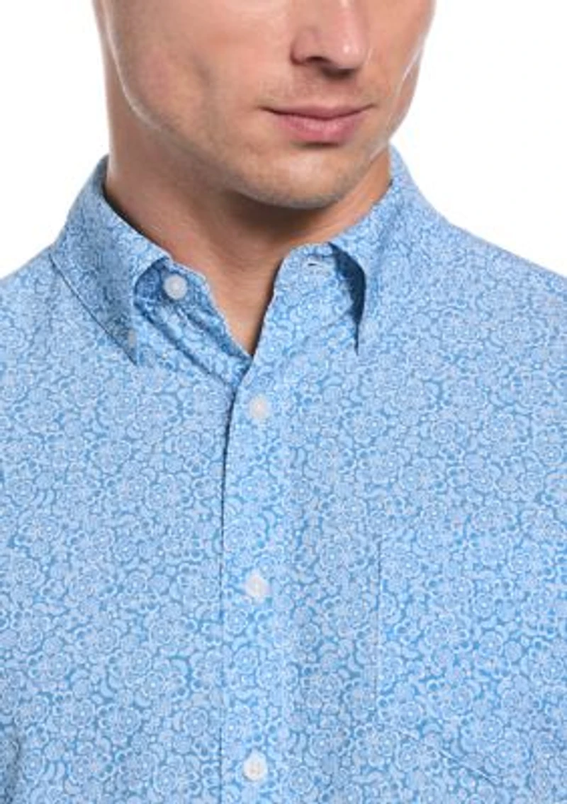 Men's Short Sleeve Collared Button Down Shirt