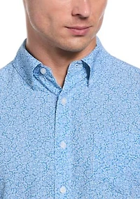 Men's Short Sleeve Collared Button Down Shirt