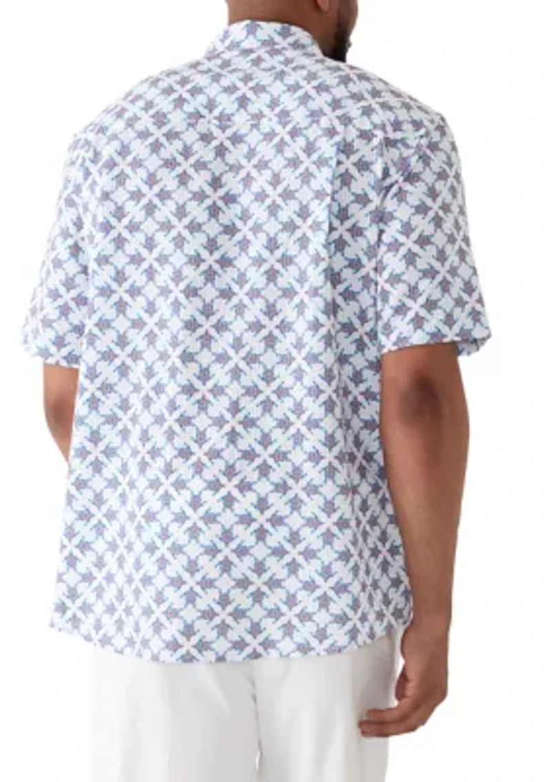 Big & Tall Short Sleeve Seersucker Shirt