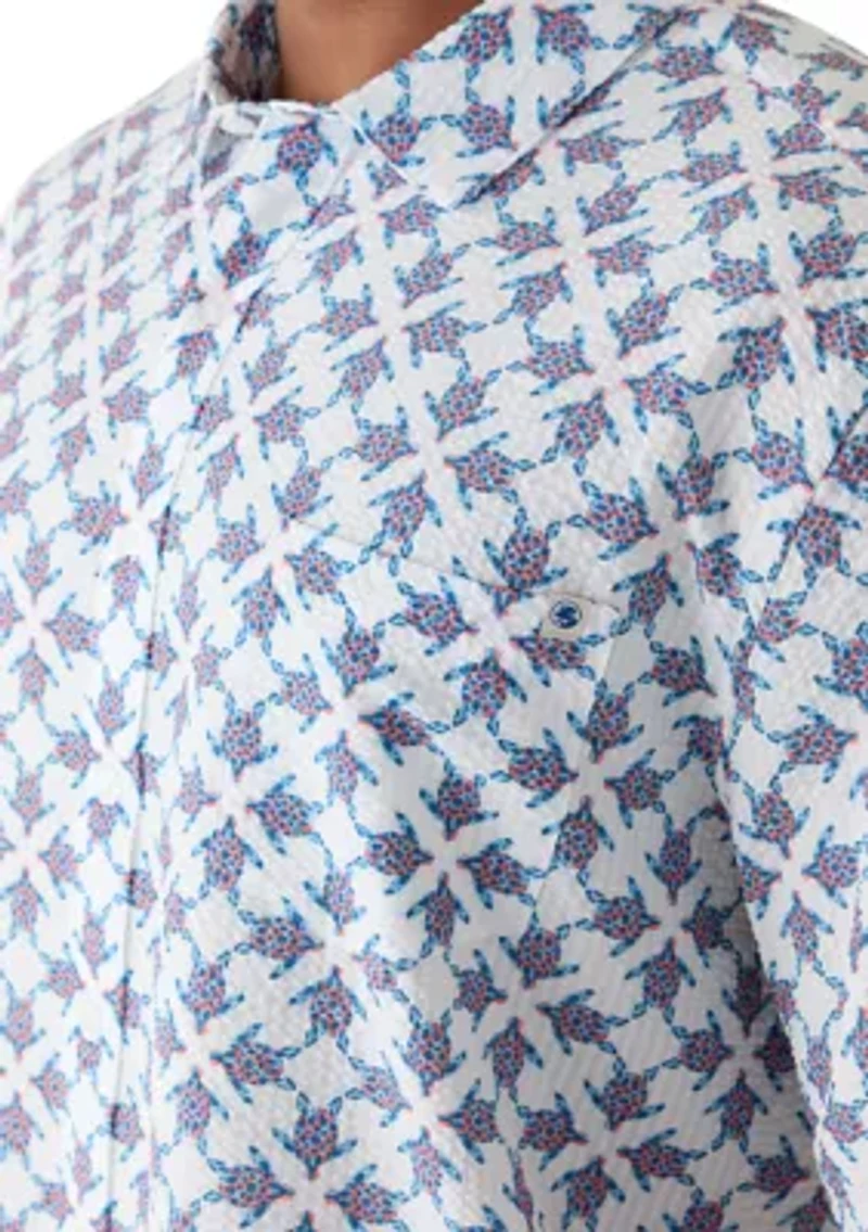Big & Tall Short Sleeve Seersucker Shirt