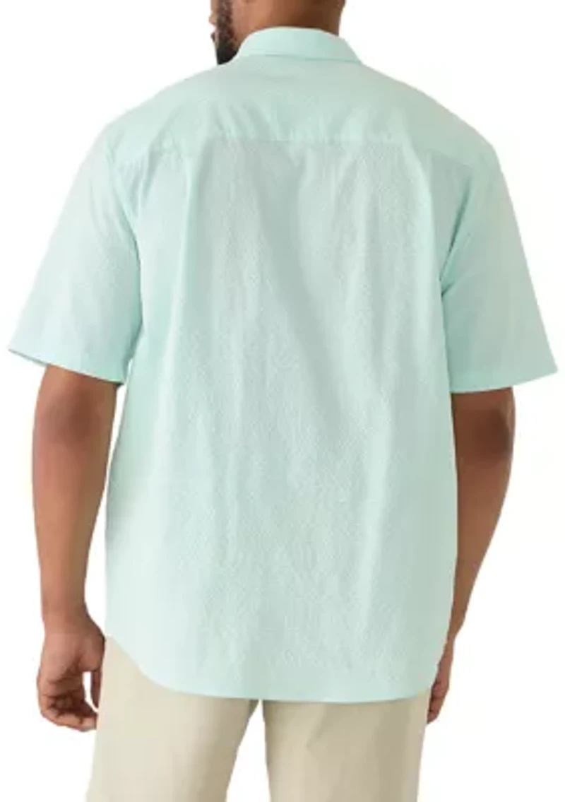 Men's Tall Seersucker Gingham Print Shirt