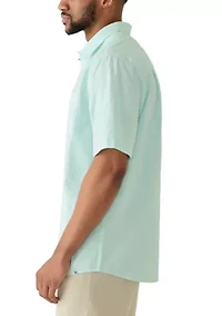 Men's Tall Seersucker Gingham Print Shirt