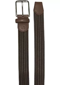 Leather Braid Stretch Belt