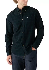 Long Sleeve Plaid Corduroy Shirt