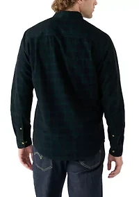 Long Sleeve Plaid Corduroy Shirt