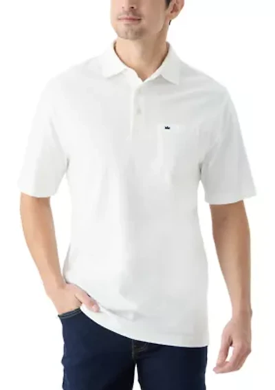 Slub Knit Short Sleeve Cotton Polo Shirt