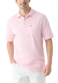 Slub Knit Short Sleeve Cotton Polo Shirt