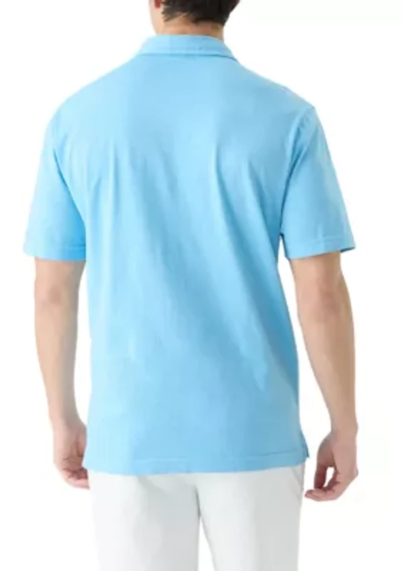 Slub Knit Short Sleeve Cotton Polo Shirt