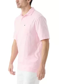 Slub Knit Short Sleeve Cotton Polo Shirt