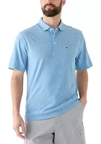 Men's Short Sleeve Slub Striped Polo