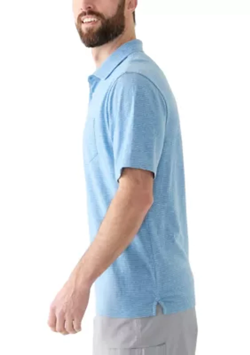 Men's Short Sleeve Slub Striped Polo
