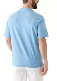 Men's Short Sleeve Slub Striped Polo
