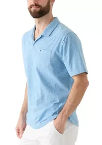 Men's Short Sleeve Slub Striped Polo