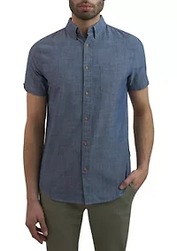Men's Short Sleeve Chambray Button Down Shirt