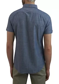 Men's Short Sleeve Chambray Button Down Shirt