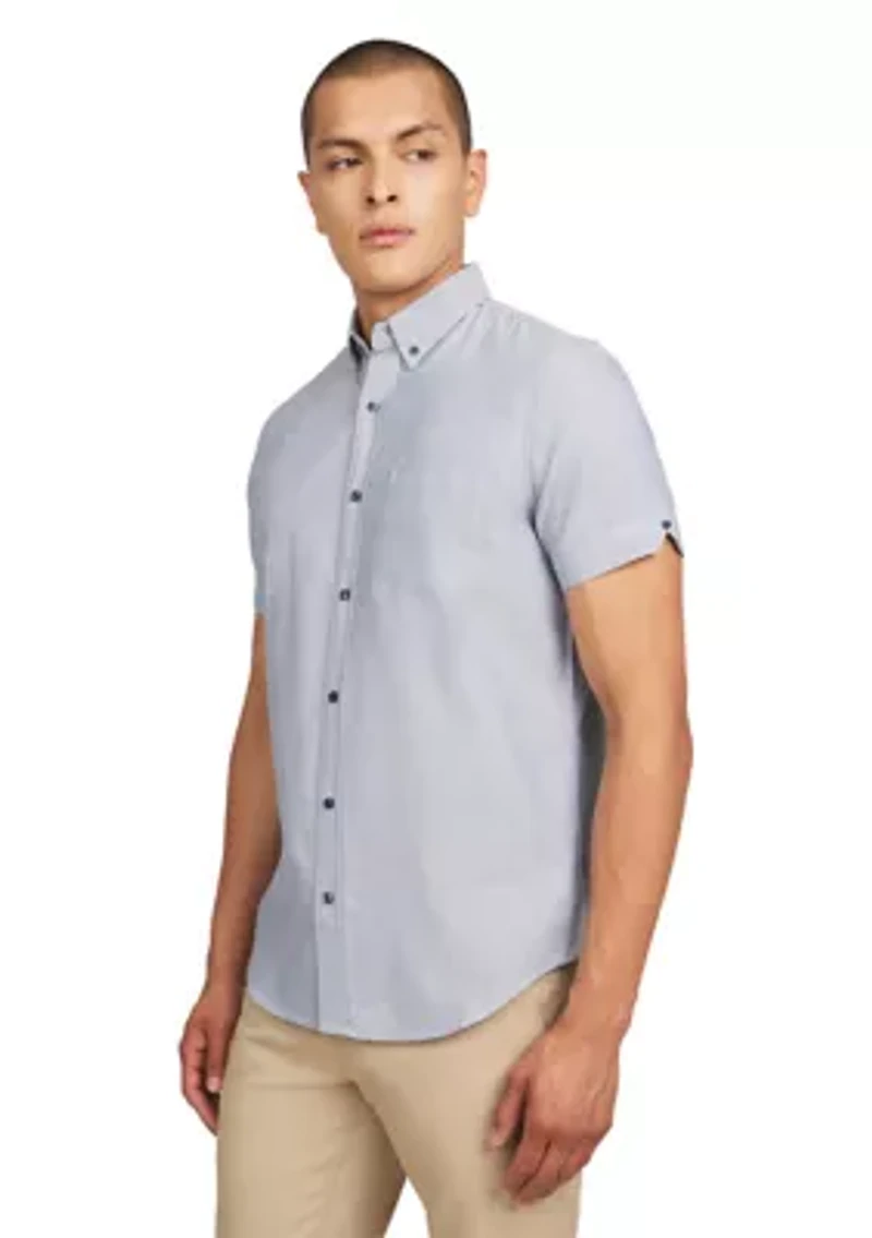 Men's Short Sleeve Herringbone Shirt