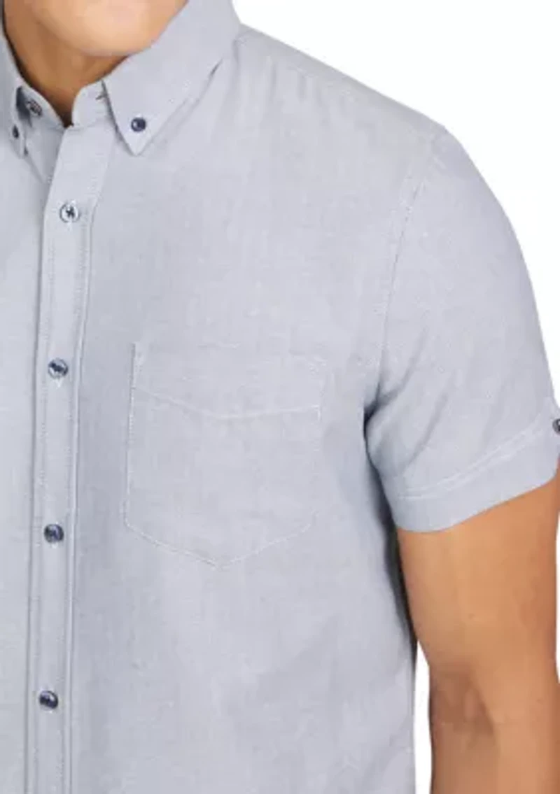 Men's Short Sleeve Herringbone Shirt