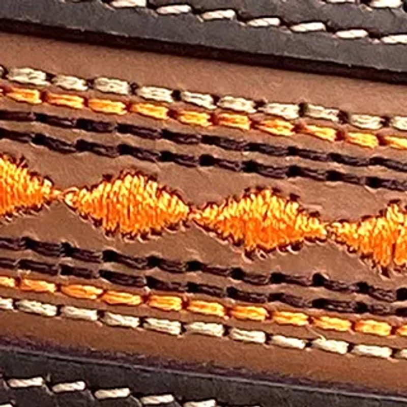 Mason Diamond Embroidered Leather Belt
