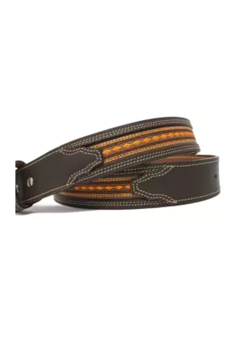 Mason Diamond Embroidered Leather Belt