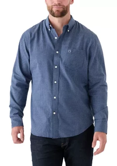 Long Sleeve Twill Plaid Shirt