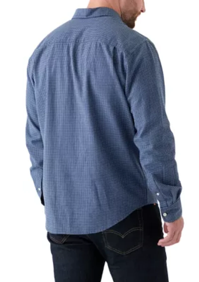 Long Sleeve Twill Plaid Shirt