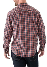 Long Sleeve Twill Plaid Shirt