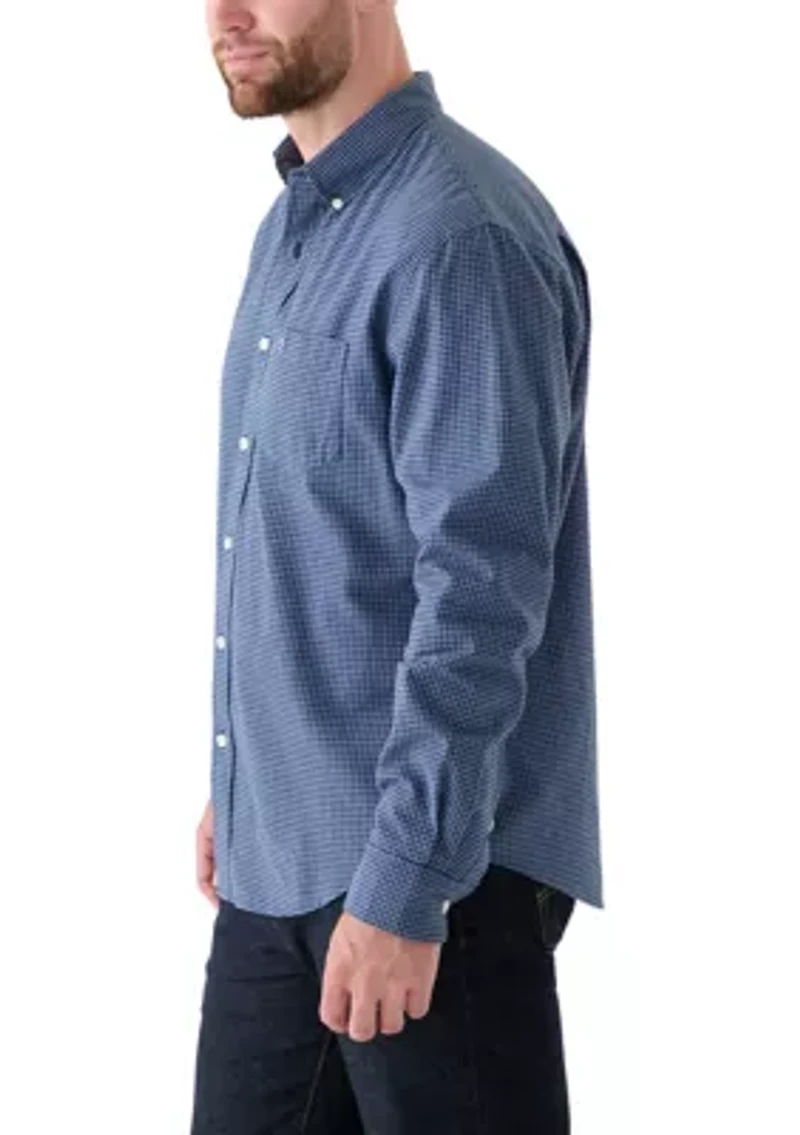 Long Sleeve Twill Plaid Shirt