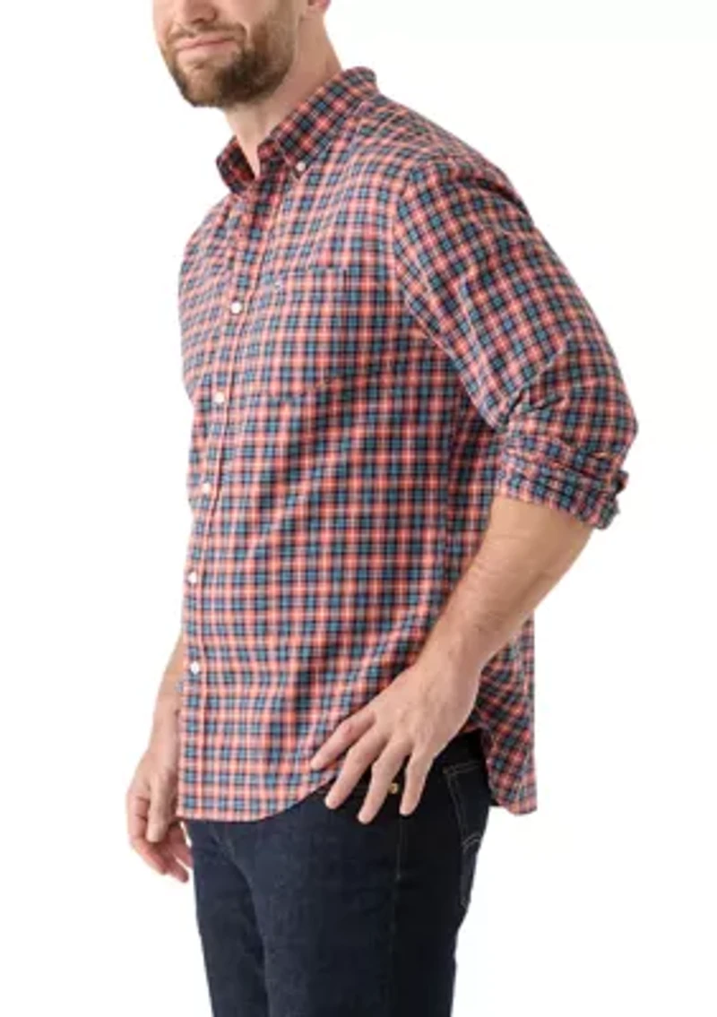 Long Sleeve Twill Plaid Shirt