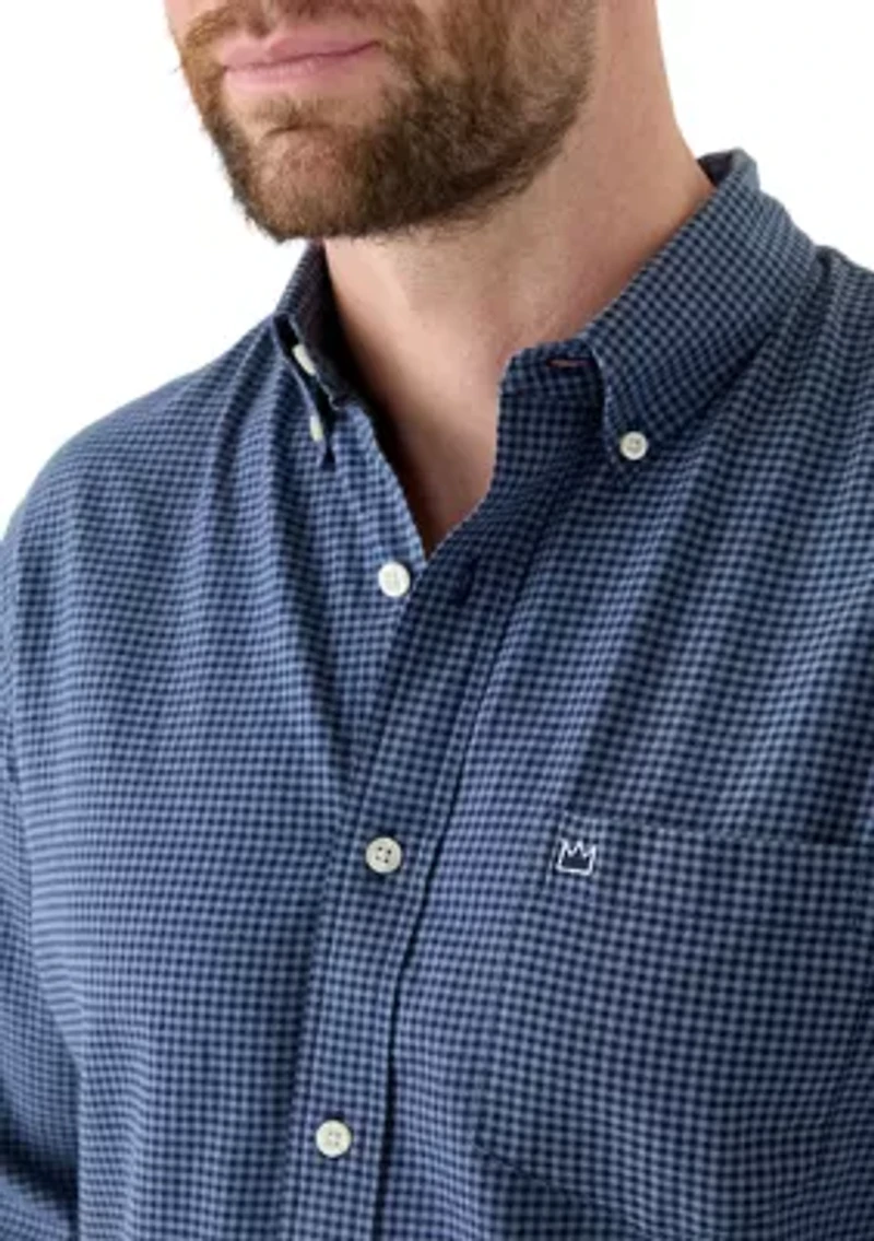 Long Sleeve Twill Plaid Shirt