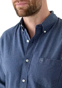 Long Sleeve Twill Plaid Shirt