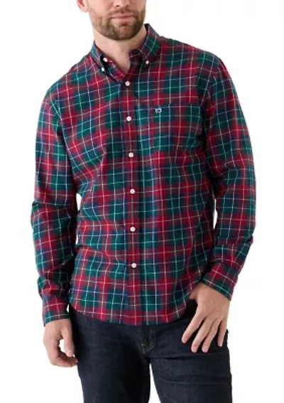 Long Sleeve Twill Plaid Shirt