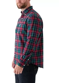 Long Sleeve Twill Plaid Shirt