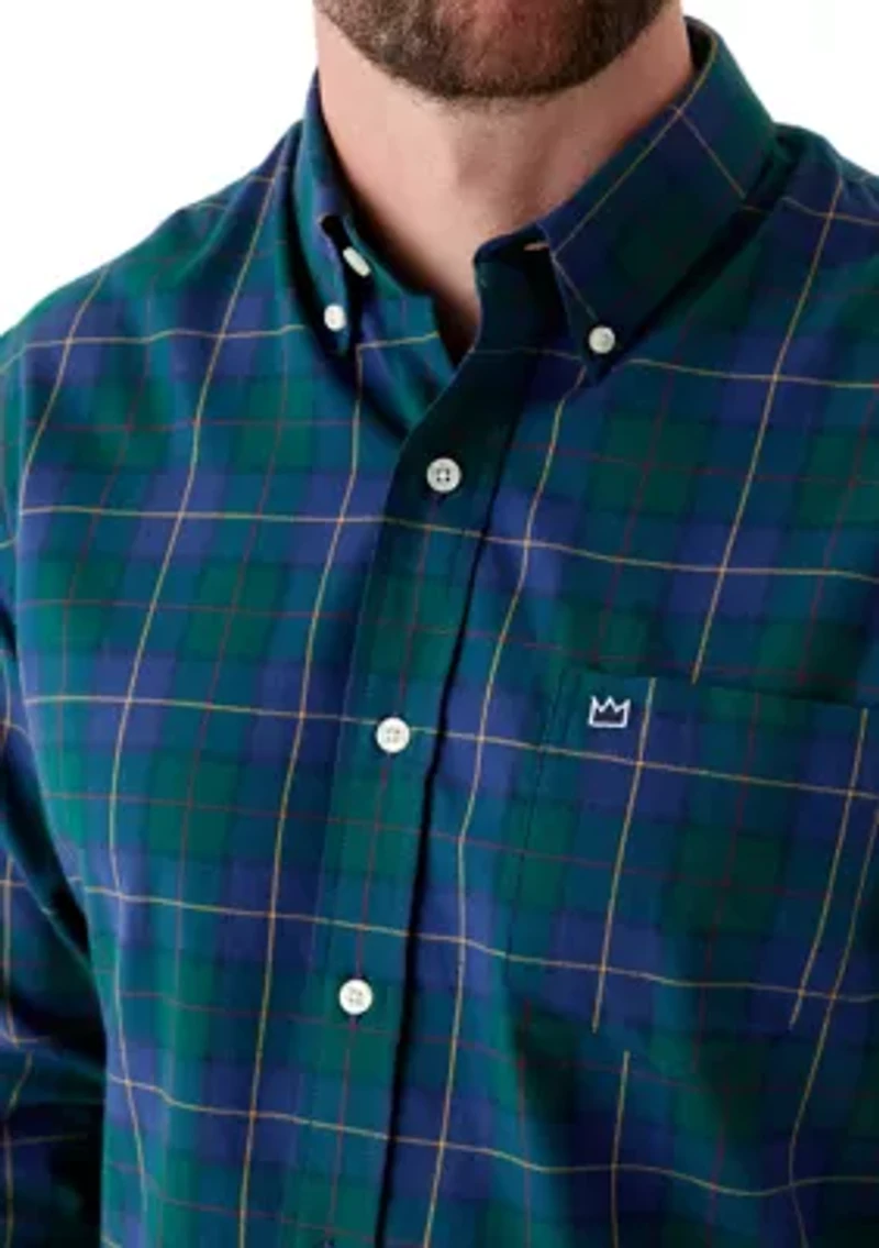 Long Sleeve Twill Plaid Shirt