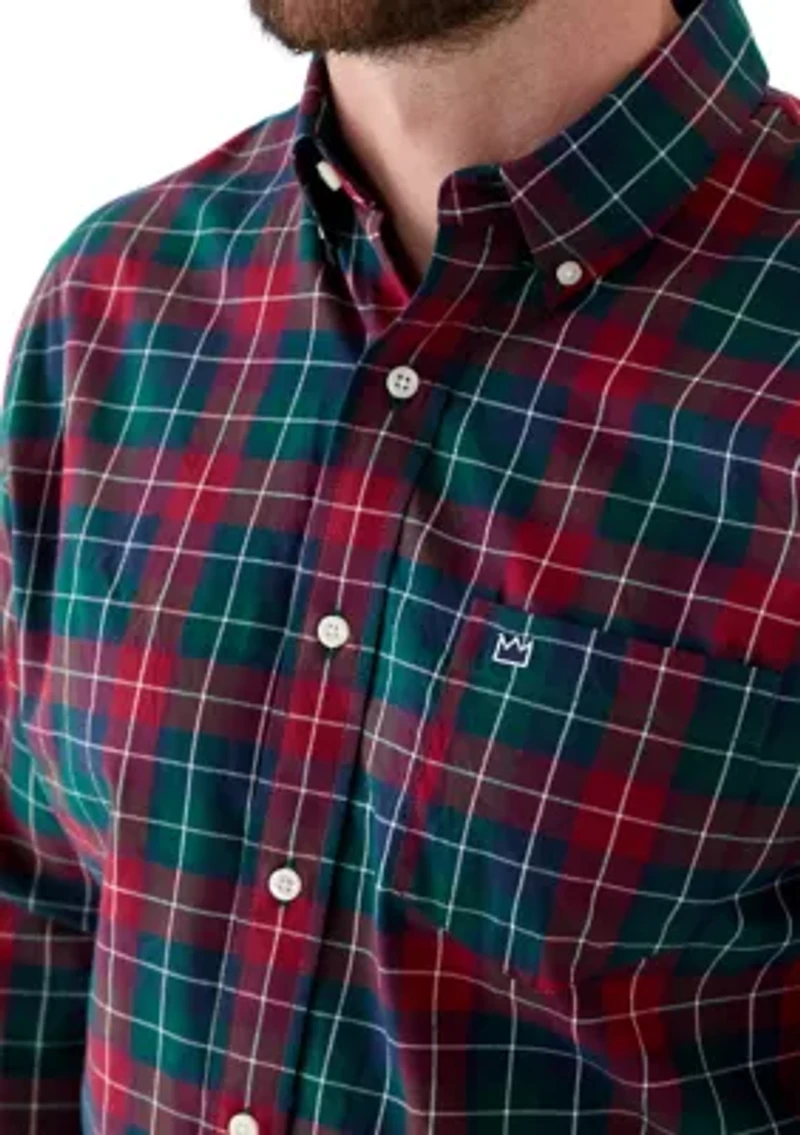 Long Sleeve Twill Plaid Shirt