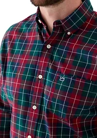 Long Sleeve Twill Plaid Shirt