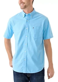 Short Sleeve Washed Oxford Shirt