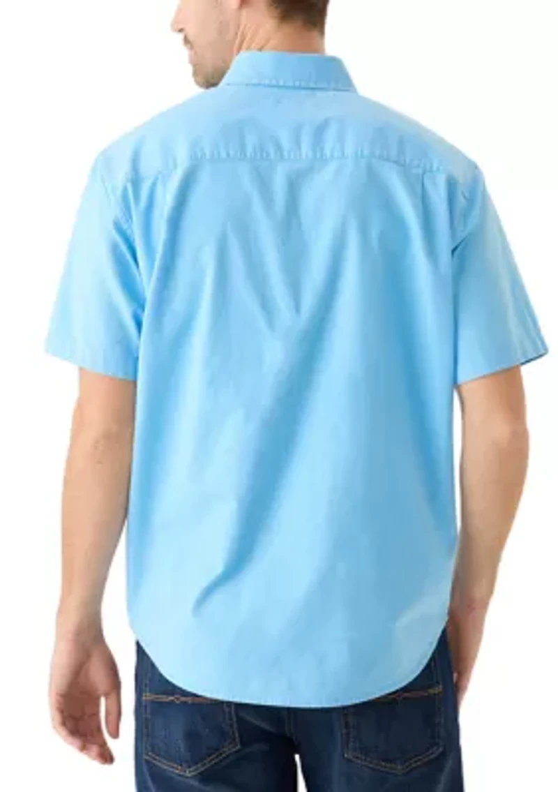 Short Sleeve Washed Oxford Shirt